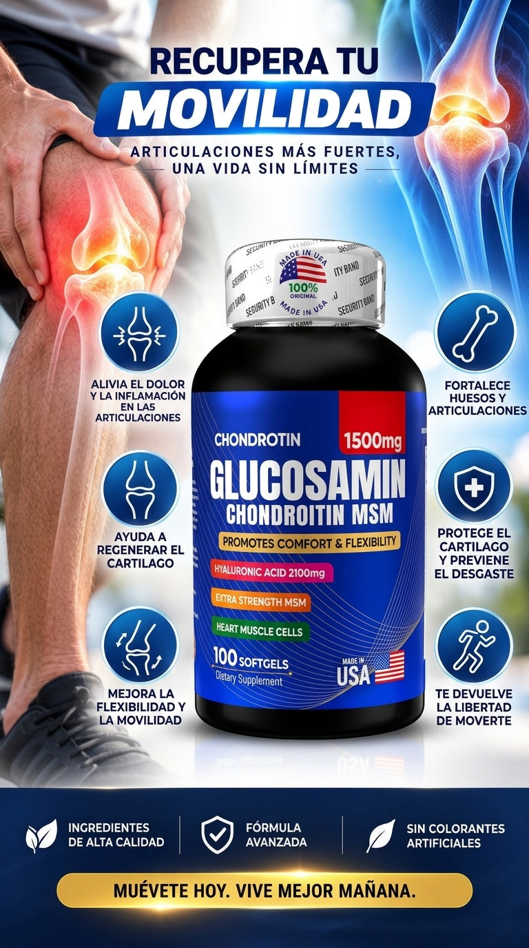Glucosamina + Condroitina + MSM con Ácido Hialurónico