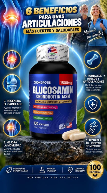 Glucosamina + Condroitina + MSM con Ácido Hialurónico