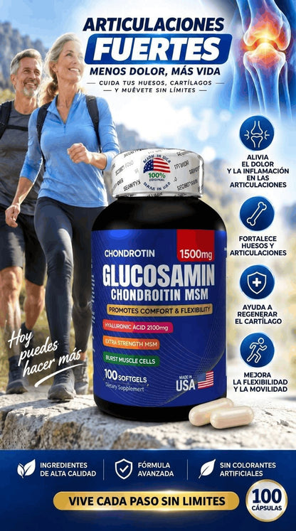 Glucosamina + Condroitina + MSM con Ácido Hialurónico